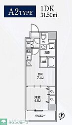 Alivis東十条 1DKの間取図画像