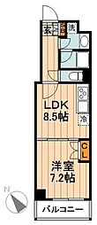 プライマル小石川 1LDKの間取図画像