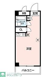 サンセール神楽坂 ワンルームの間取図画像