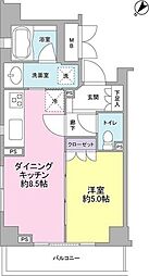 サンピエス根津 1DKの間取図画像