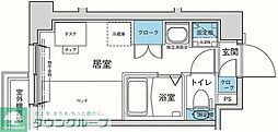 キャンパスヴィレッジ元住吉 2階ワンルームの間取り