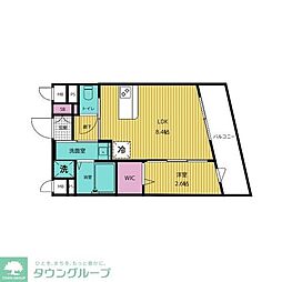 ｂ’ＣＡＳＡ武蔵小杉II 502 5階1LDKの間取り