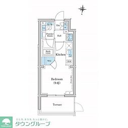 スタイリオ池上SOUTH ワンルームの間取図画像