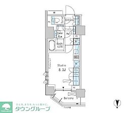パークアクシス蒲田ステーションゲート ワンルームの間取図画像