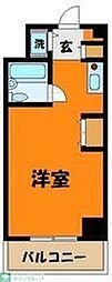 コスモハイム元住吉 ワンルームの間取図画像