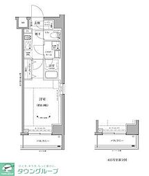 RELUXIA GRANDE 川崎 1Kの間取図画像