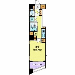 スパシエ川崎ウエスト 1Kの間取図画像