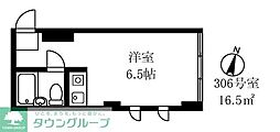 鶴田第一ビル ワンルームの間取図画像