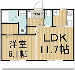 ThreeM 1LDKの間取図画像