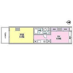 ウェルタワー 1DKの間取図画像