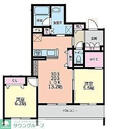 Bel Cielo日吉 2LDKの間取図画像