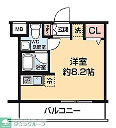 ARCOBALENO KAWASAKI WEST ワンルームの間取図画像