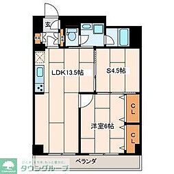 尻手駅前ビル 1SLDKの間取図画像