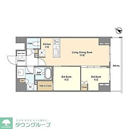 ドゥーエ横濱鶴見 2LDKの間取図画像