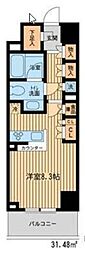 HF新横浜レジデンス 1Kの間取図画像