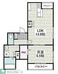 グランベル 1LDKの間取図画像