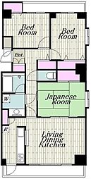 マンション・オーク 3LDKの間取図画像