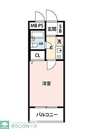 クレストコスギ 1Kの間取図画像