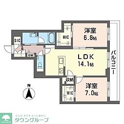 デア グランツ 2LDKの間取図画像