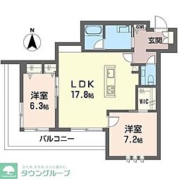 デア グランツ 2LDKの間取図画像