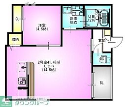 REGALEST新丸子 1LDKの間取図画像