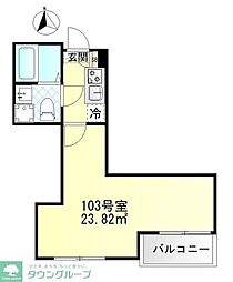 M-SQUARE 1Kの間取図画像