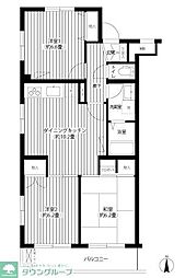 リテラス武蔵中原 3DKの間取図画像