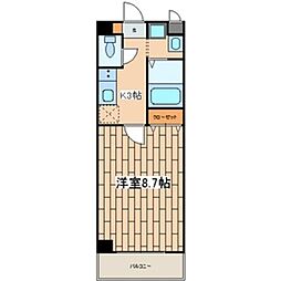 プレシアス 1Kの間取図画像