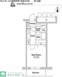 プライムアーバン川崎南幸町 1Kの間取図画像