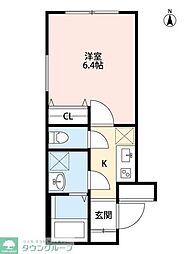 トライム武蔵小杉 1Kの間取図画像