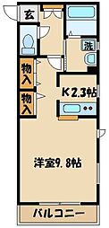 GR.wistaria 1Kの間取図画像