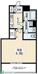 ARCOBALENO武蔵小杉2 1Kの間取図画像