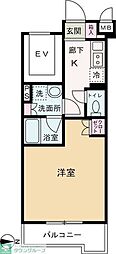 ルーブル武蔵中原伍番館 1Kの間取図画像