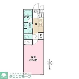 アトリオフラッツ自由が丘east 1Kの間取図画像