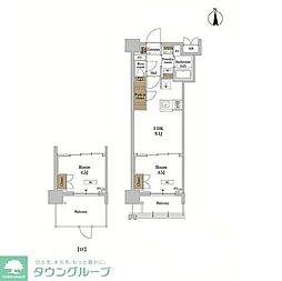RJRプレシア蒲田 1LDKの間取図画像