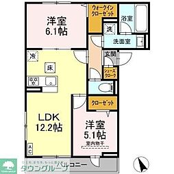 PEACEHOME 2LDKの間取図画像