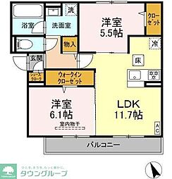 PEACEHOME 2LDKの間取図画像
