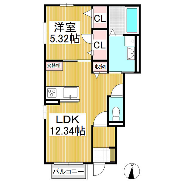 Grandeur　M ｜長野県東御市本海野(賃貸アパート1LDK・1階・41.97㎡)の写真 その2