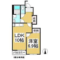 アトレヴィ  ｜ 長野県上田市中丸子（賃貸アパート1LDK・1階・44.27㎡） その2