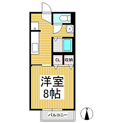 サープラスＨＩＲＯ 1階1Kの間取り