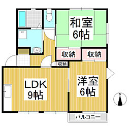 アイビーハウスヒロタ 1階2LDKの間取り