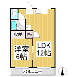 メゾン・ド・ショコラ 1階1LDKの間取り