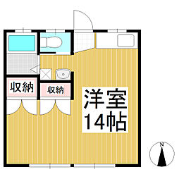 丸満ハイツ ワンルームの間取図画像