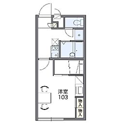 レオパレス信濃 1Kの間取図画像