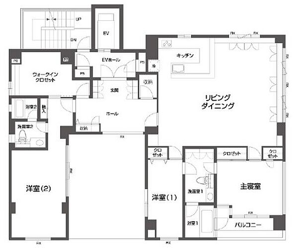 ルクレ日本橋蛎殻町 701｜東京都中央区日本橋蛎殻町２丁目(賃貸マンション3SLDK・7階・171.54㎡)の写真 その2