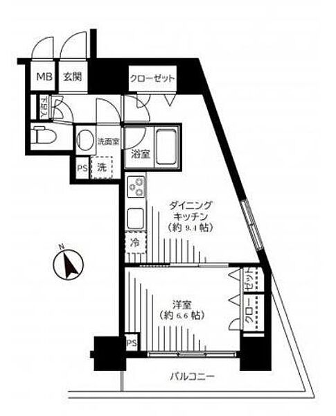 銀座レジデンス伍番館 501｜東京都中央区湊２丁目(賃貸マンション1LDK・5階・41.44㎡)の写真 その2