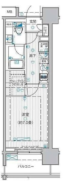 ル・リオン豊洲ウォーターフロント 506｜東京都江東区東雲１丁目(賃貸マンション1K・5階・25.35㎡)の写真 その2