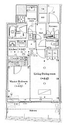 パークタワー晴海 26階1LDKの間取り