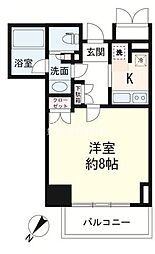 クオリア銀座 5階1Kの間取り