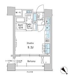 ParkAxis茅場町 ワンルームの間取図画像